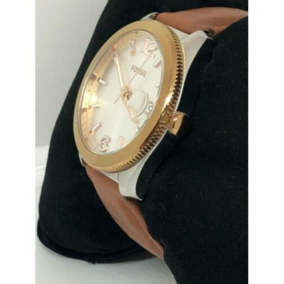 Fossil ES3827 Women's Brown Leather Analog Dial Quartz Genuine Wrist Watch Bb955 - Picture 3 of 9